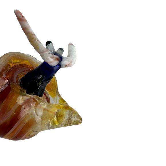 Colorful Art Glass HERMIT CRAB Hand Blown glass in shell - Picture 6 of 10